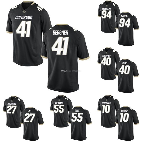 

andrew bergner stitched men's colorado buffaloes ellis carroll dino gordon carson wells brett tonz college football jersey 4xl, Black