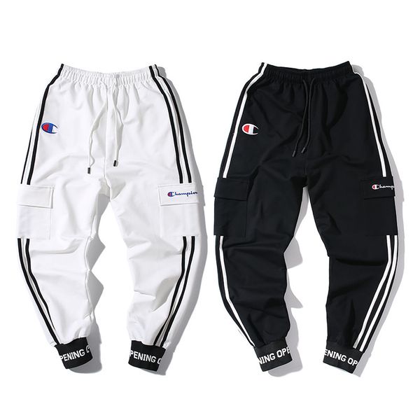 

summer and autumn fashion casual pants thin trend men and women lovers street leg pants campaign pants, Black