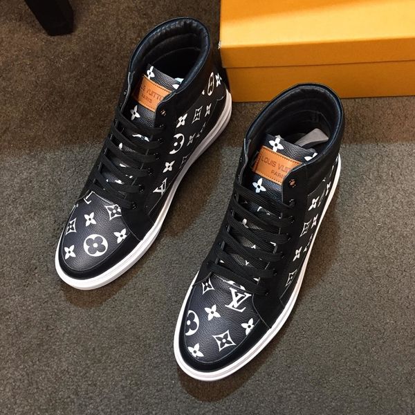 

ar2133 air-louis15 mens luxuries shoes with calfskin leather sneaker casual shoes fashion booties basketball shoes with box ing, Black