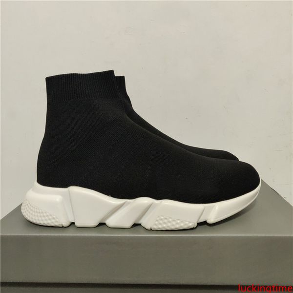 

designer shoes speed runner trainer black red oreo triple black flat fashion sock boots casual sneaker with dust bag