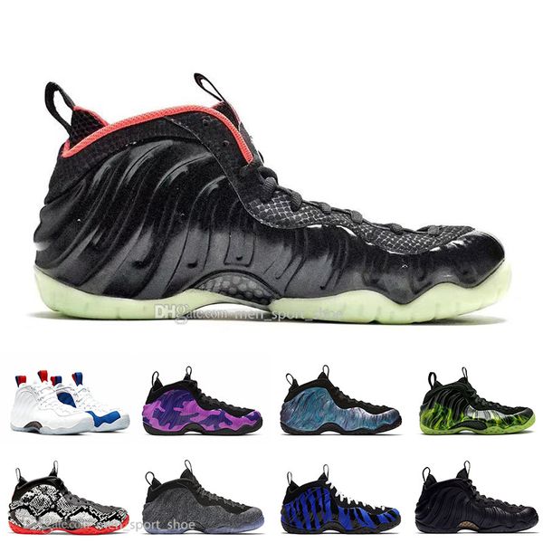 

penny hardaway men basketball shoes foam one obsidian glitter metallic gold eggplant alternate galaxy 2.0 mens trainers sports sneakers 7-13