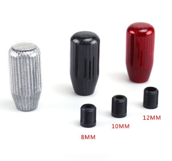 

new black carbon fiber m10*1.5 shift knob manual gear shift stick shifter lever knob fit for
