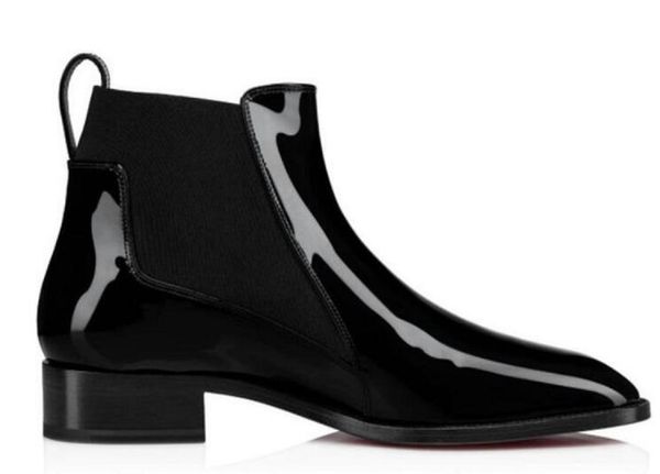 

luxury party wedding dress black leather marmada women's red bottom ankle boots classic ladies winter cowboy boots martin boots