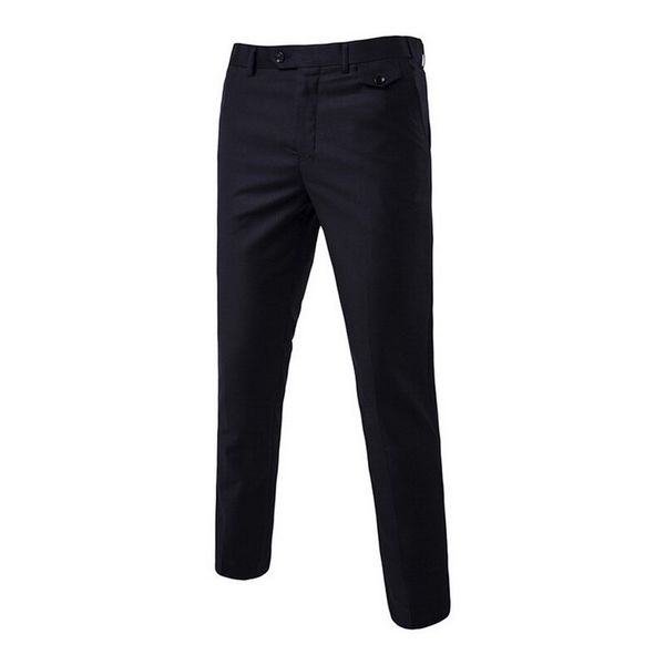 

oeak formal dress pants men flat slim business man suit pants summer thin trousers office casual solid pantalon costume, White;black