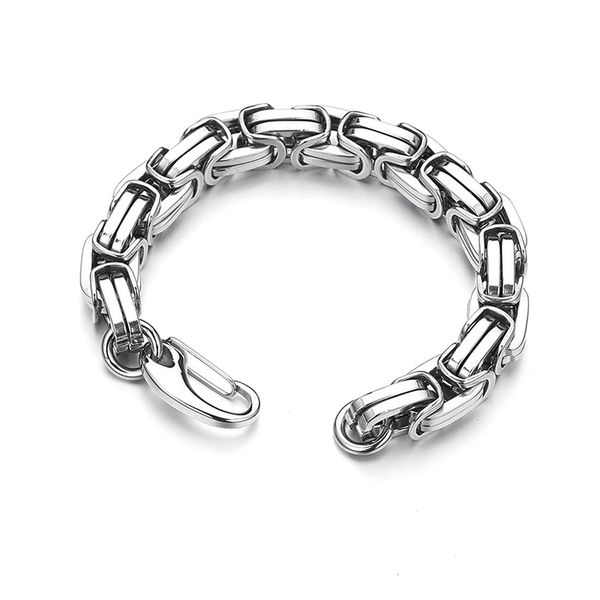 

men bracelet men's byzantium bracelet stainless steel cuba chian on hand charm male accessories simple manual jewellery, Black