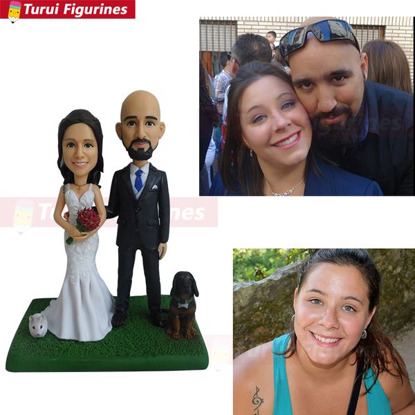 

wedding cake er with 2 dog figurine make a custom bobblehead mini dog statue china artistian by turui figurines sculpture