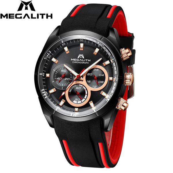 

megalith fashion& mens watches brand sports waterproof watches male quartz watch clocks men relogio masculino, Slivery;brown