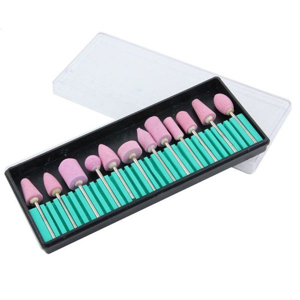 

12pcs nail polish grinding head stainless steel ceramic electric burr drill bits file manicure pedicure kits nail art tools set