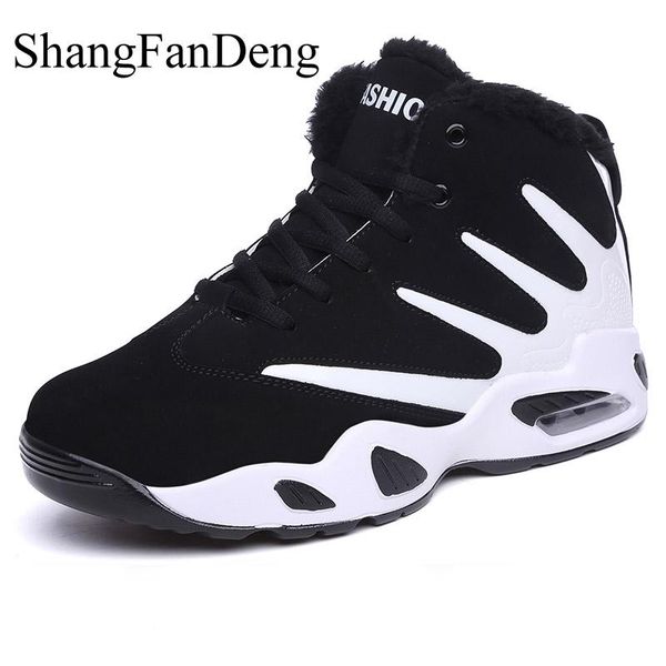 

men boots winter fashion high sneakers boots spring autumn casual shoes snow waterproof breathable botas hombre, Black