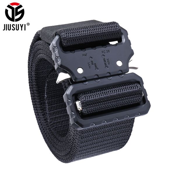 

army tactical belt men molle metal buckle equipment heavy duty knock off paintball combat nylon waist straps, Black;brown