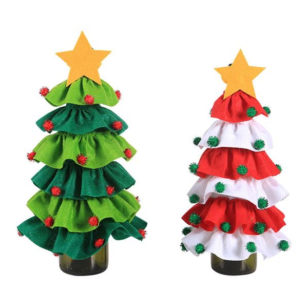 

christmas tree design wine bottle cover green wine bottle ser cover set home dinner sealing cap xmas party decorations