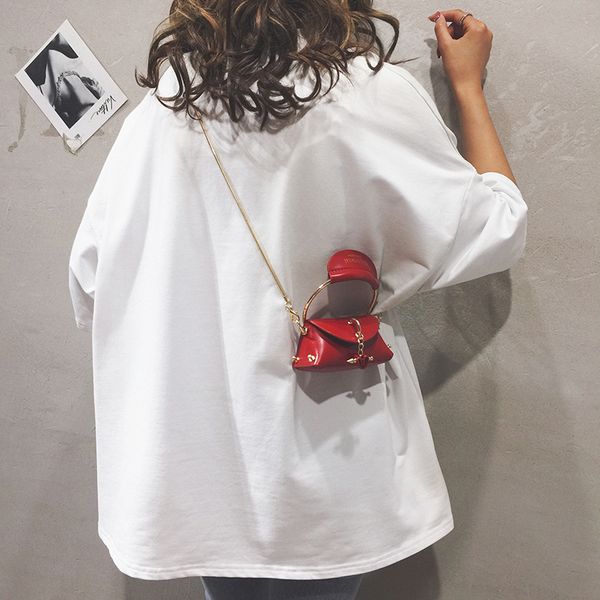 

elegant female mini tote bag 2019 summer new quality leather women's designer handbag chain shoulder messenger bag bolsos mujer