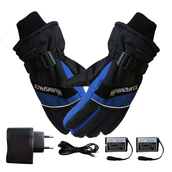 

winter ski usb rechargeable heated gloves mittens warm snowmobile snowboard ski gloves