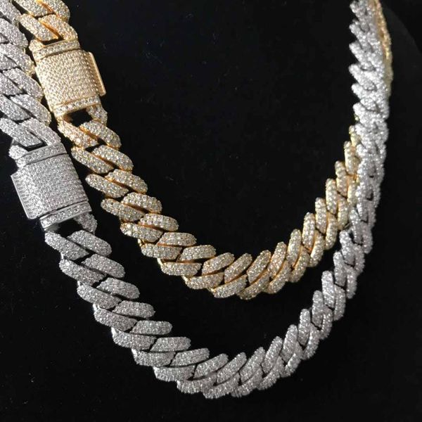 

iced out bling bling prong cuban link chain, Silver