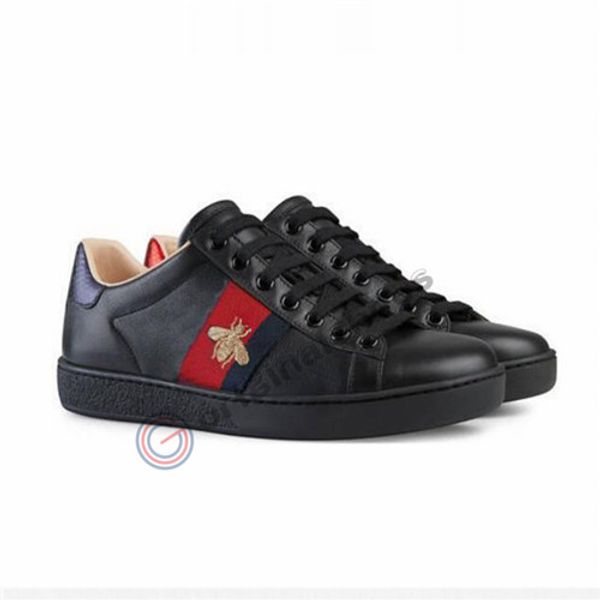 

gucci shoes туз дизайнер обуви для мужчин womantriple черный белый красный кожа повседневная обувь полосатая змея пчела кроссовки кроссовки, Black