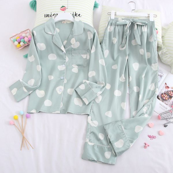 

youest women sleepwear silk pajamas satin long sleeve pajamas sets, Black;red