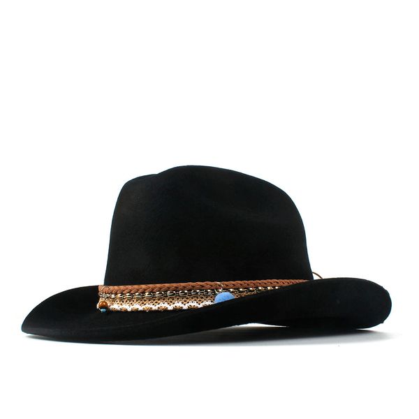 

женщины мужчины шерсть кисточка western cowboy hat lady black fedora outback сомбреро hombre montana hat моды пояс 57-59cm, Blue;gray