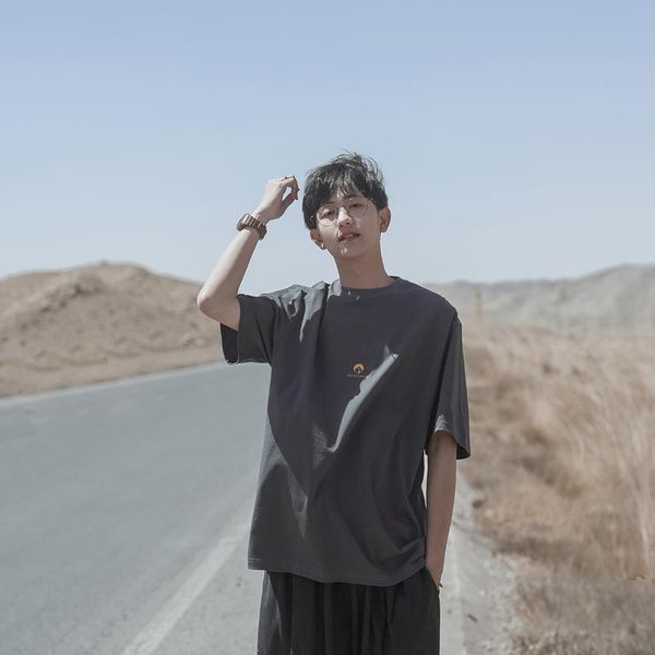 

summer short-sleeved t-shirt wild top, White;black