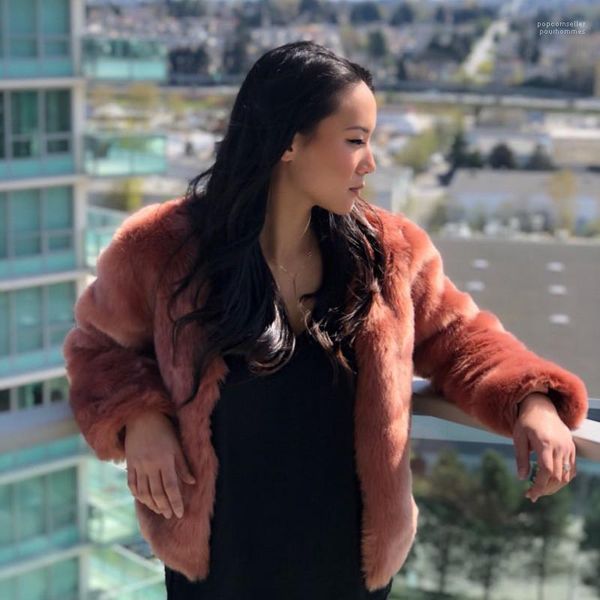 

v neck warm winter jacket casual womens plus size coats womens faux fur designer coats fashion, Black