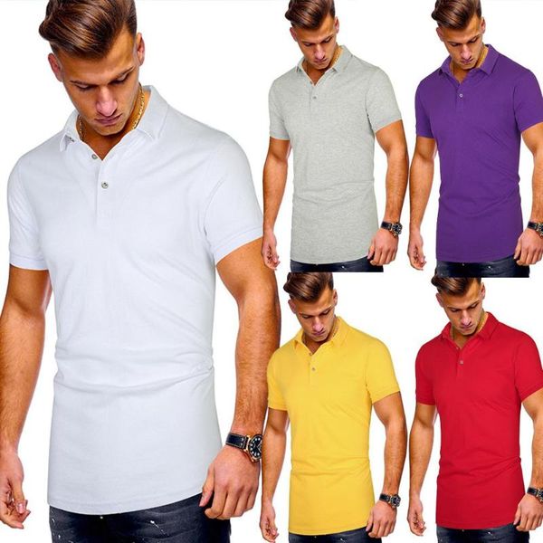

yfashion men t shirt casual short sleeve front buttons cotton blend lapel blouse, White;black