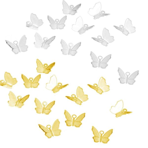 

500pcs 11mmx13mm metal butterfly filigree wraps connectors earrings bracelet necklace pendant charm diy jewelry findings, Blue;slivery