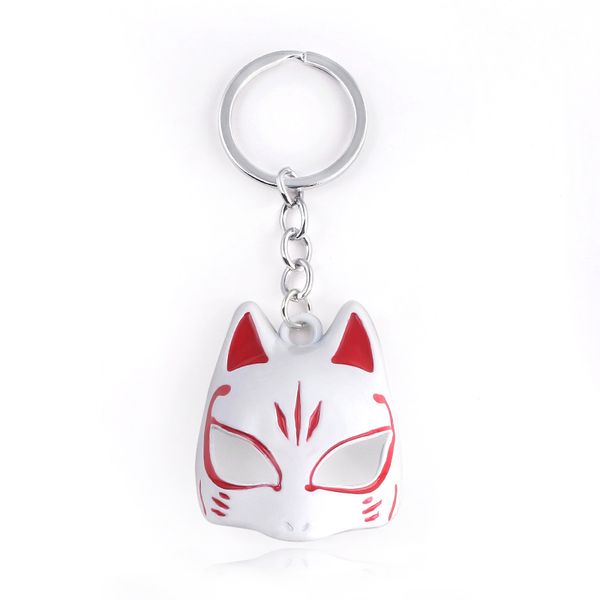 

game persona 5 yusuke kitagawa mask keychain natsume's book of friends metal key chains for women men car keyring jewelry, Silver