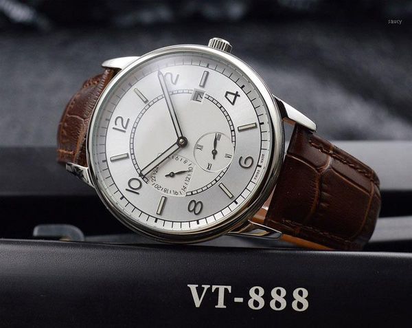 

wristwatches designer watches automati movement 42*12mm leather strap watch male clock high christmas party gift1, Slivery;brown