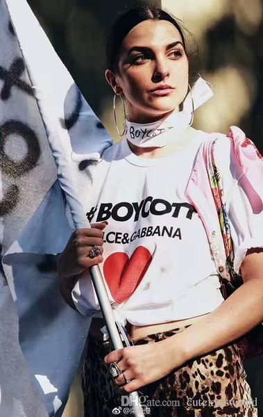 

бесплатная доставка ins горячие продажи сердце печати хлопок футболка топы женщины тройник, White