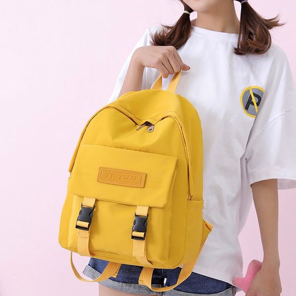 

2019 backpack women backpack fashion women shoulder bag solid color school bag for teenage girl children backpacks travel