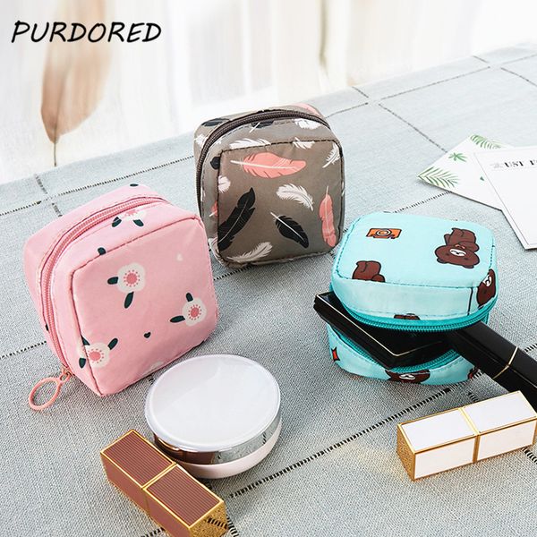 

purdored 1 pc mini women cosmetic bag 3d print girl lipstick make up bag travel makeup pouch lipstick organizer case trousse