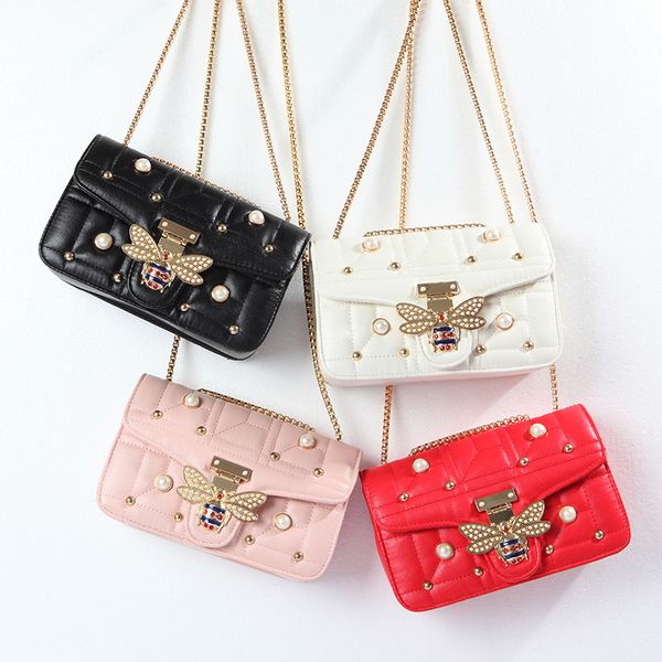 

new arrival ins super fire design bag female 2020 fashion luxury bee bag mini designer diamond chain crossbody bag