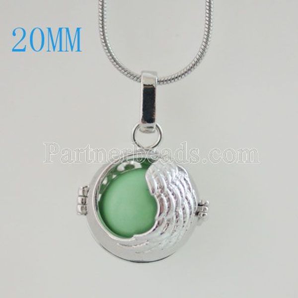 

cage prayer box necklace brass metal chiming balls in chain necklaces ac3526-20, Silver