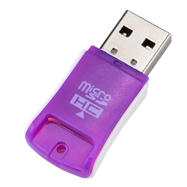 

sale new purple high speed mini usb 2.0 micro sd tf t-flash memory card reader adapter