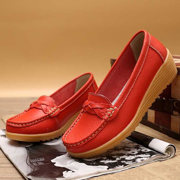 

four seasons leather hollow wedge women casual shoes simple fashionable wear-resistant non-slip breathable one pedal peas shoes, Black