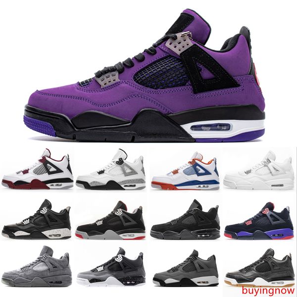 

mens 4s thunder pure money bred 4 basketball shoes athletic cool grey flight nostalgia military blue designer trainers sport sneakers