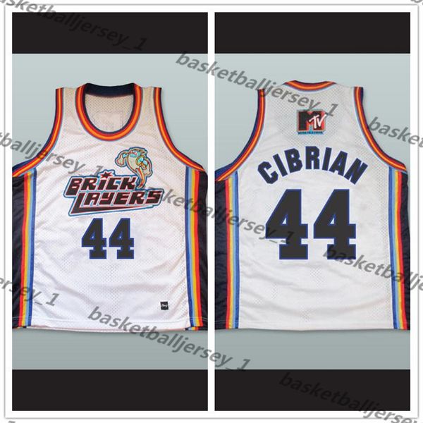 

custom made eddie cibrian 44 bricklayers basketball jersey sixth annual rock n' jock b-ball jam 1996-1 man youth size s-5xl any name nu, Black;red