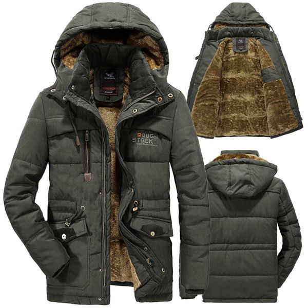 

новый мужской зимняя куртка 6xl 7xl 8xl толстая теплая куртка флис мех с капюшоном пальто ветровка куртки мужская брендовая одежда, Black