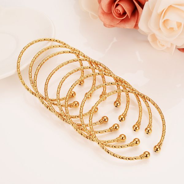 

dubai gold bangle child bracelet for kids women giafrican children bairn jewelry mideast arab cute wedding bridal party gift, Black