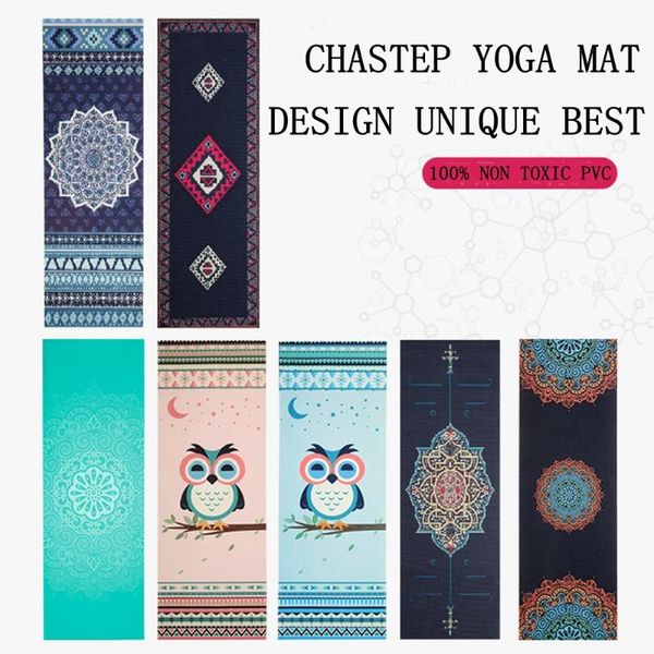 

chastep natural pvc yoga mat anti slip sweat absorption 183*61cm*6mm yoga pad fitness gym pilates sports exercise pad mats