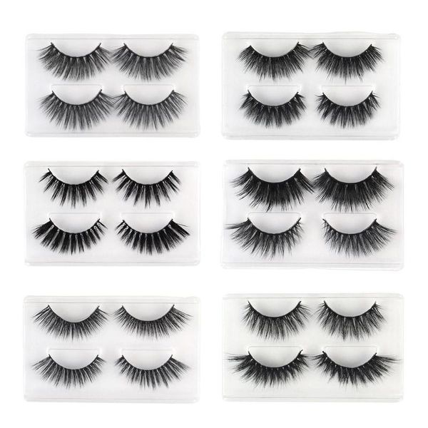 

2 pairs 3d soft natural thin long mink handmade grafting false eyelashes
