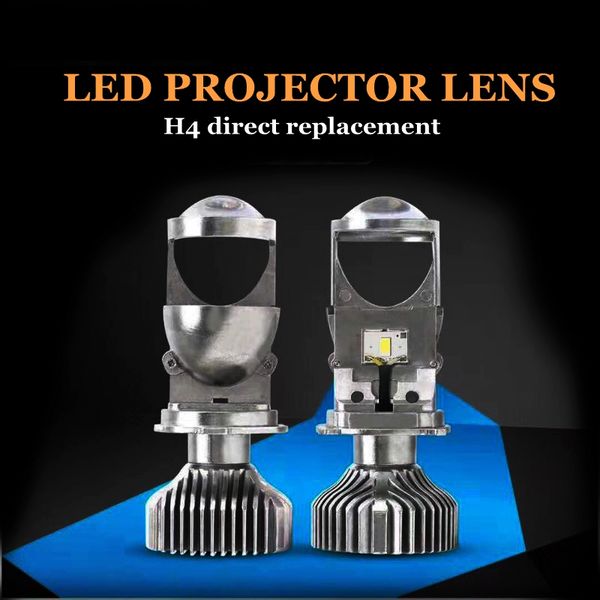

2pcs/lot 60w mini h4 led projector lens car headlight auto lamp 6000k white color easy installation h4 direct replacement