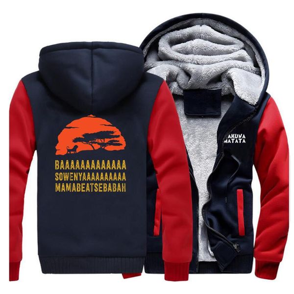 

the lion king winter jacket men fleece thick warm mens jackets and coats hoodies sweatshirt hoody sportswear simba sweatshirts, Black