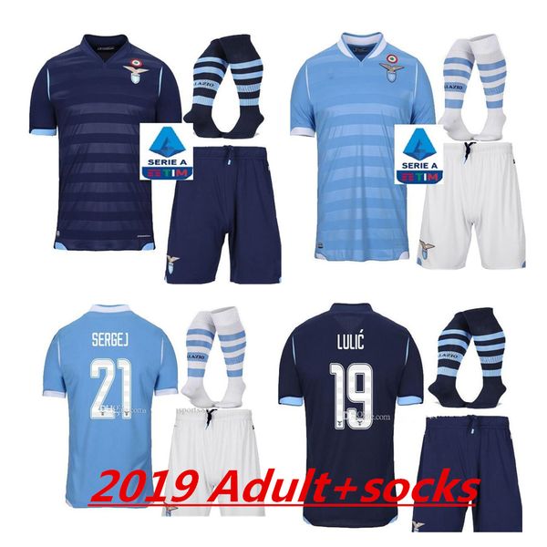 

kit 2019 lazio home soccer jerseys 19 20 away f.anderson lucas kishna basta d jord jevic keita immobile football shirts uniform, Black;yellow