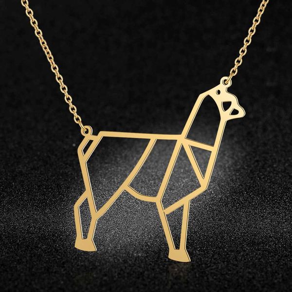 

100% real stainless steel 40-85cm alpaca necklace super quality trend jewelry necklaces fashion animal pendant necklaces, Silver