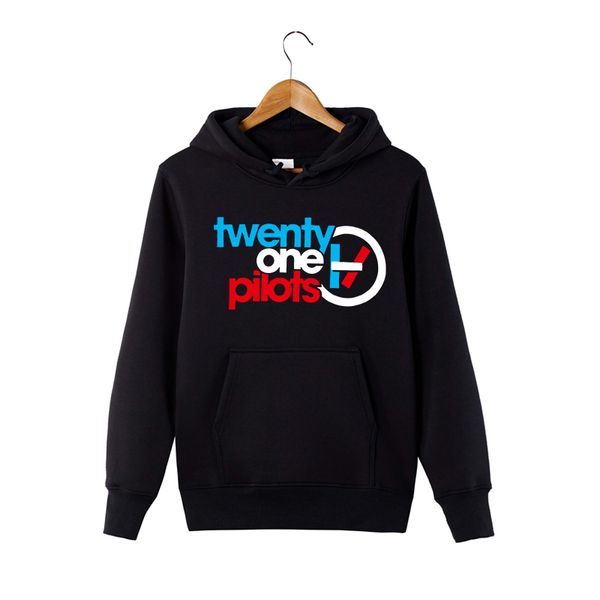 

twenty one pilots hoodie for men/women double line logo hoodie pullover band twenty one pilots hooded sweatershirt, Black