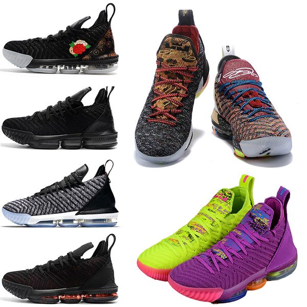 

New designer LE 16s Black White Gold Red man Basketball Shoes for men 16 mens new Trainers athletic Sports Designer Sneakers FREE SHIPPING