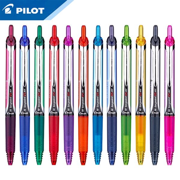 

12pcs pilot color gel pen bxrt-v5 0.5mm needle tube nib pressing structure quick-drying water-based signature pen