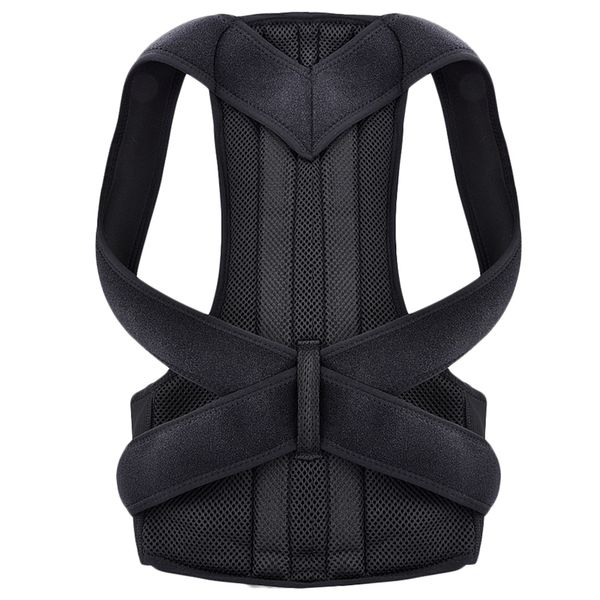 

back posture corrector shoulder lumbar brace spine support belt adjustable corset posture correction belt, Black;blue