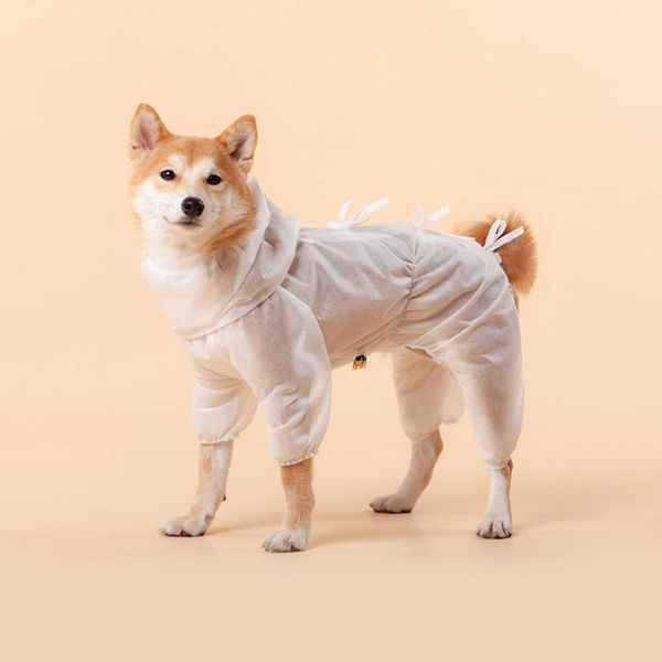

small medium pet dust suit pet walking clothes anti-dust adjustable high collar design non-woven fabric jacket coat