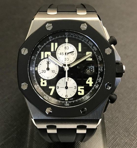 

offshore black dial and rubber band quartz movement mens wrist watch mens sports watches, Slivery;brown